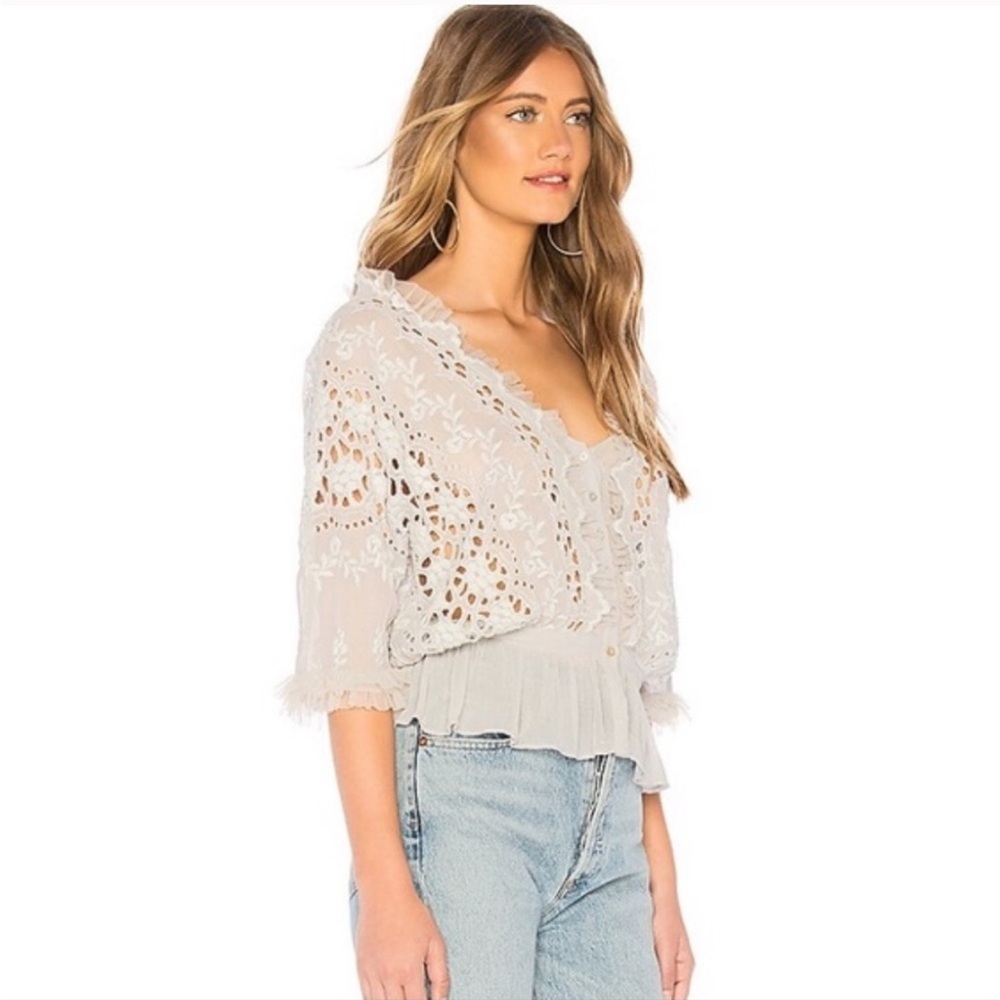 Loveshackfancy Devon Embroidered Top - image 2